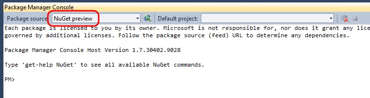 Package Manager Console